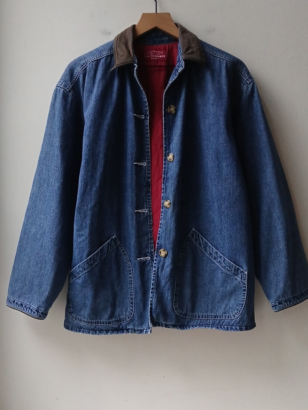 Vintage Denim Quilt Lined Chore Coat Women's Medium
